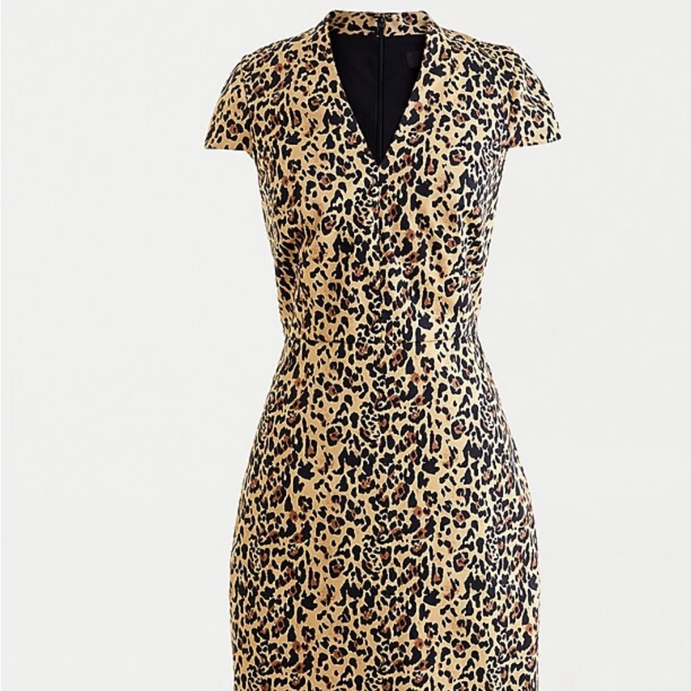 JCrew women v-neck leopard print sheet dress size 2